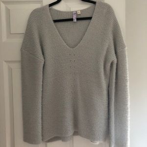 Gray, soft fuzzy sweater